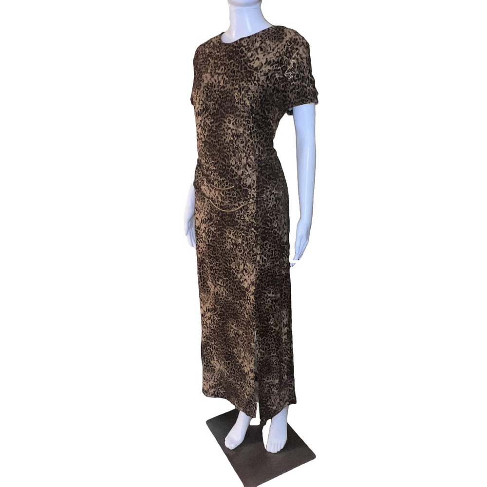 Amanda Lane Women's Dress, 16, Brown and Beige